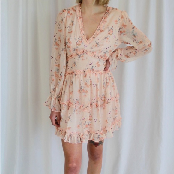 Long Sleeve Floral Mini Dress with Ruffle Detail - Picture 8 of 8